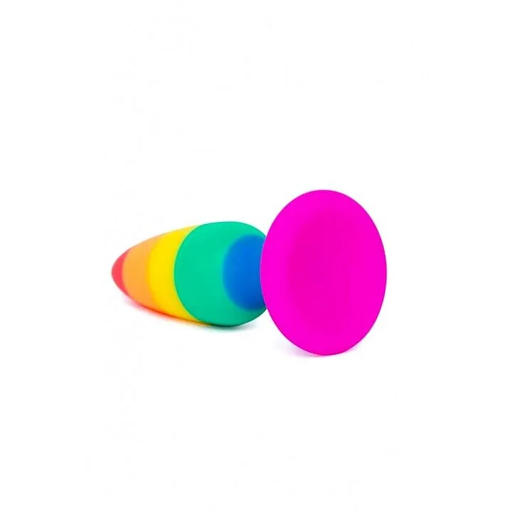 Силіконова анальна пробка Wooomy Hiperloo Silicone Rainbow Plug