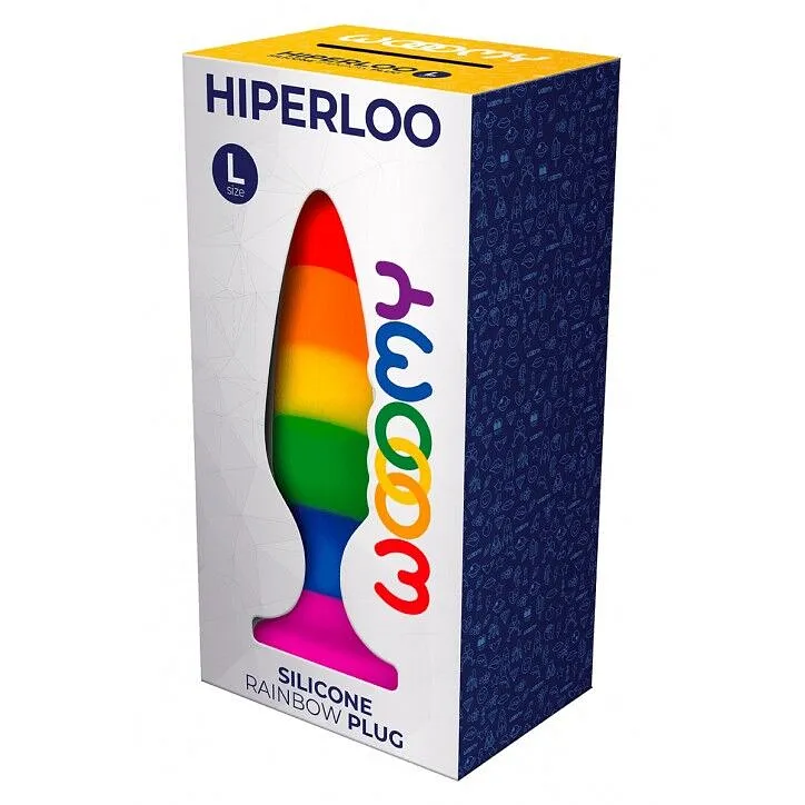 Силіконова анальна пробка Wooomy Hiperloo Silicone Rainbow Plug