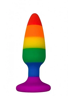 Силіконова анальна пробка Wooomy Hiperloo Silicone Rainbow Plug
