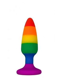 Силіконова анальна пробка Wooomy Hiperloo Silicone Rainbow Plug