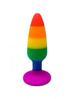 Силіконова анальна пробка Wooomy Hiperloo Silicone Rainbow Plug