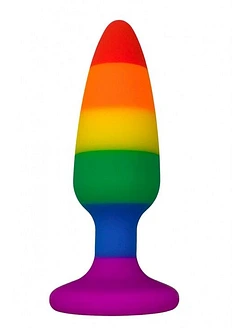 Силіконова анальна пробка Wooomy Hiperloo Silicone Rainbow Plug