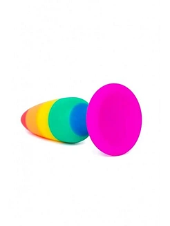 Силіконова анальна пробка Wooomy Hiperloo Silicone Rainbow Plug