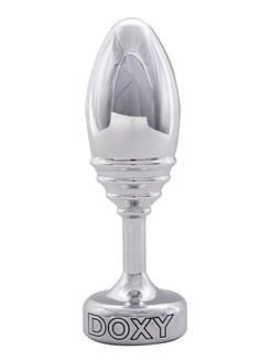 Металева анальна пробка DOXY Butt Plug RIBBED, ребриста, діаметр 3,3 см
