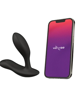Смарт-вібромасажер простати We-Vibe Vector+ CHARCOAL BLACK, пульт ДК, регульований кут нахилу