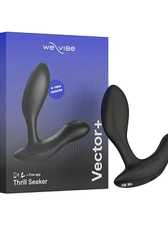 Смарт-вібромасажер простати We-Vibe Vector+ CHARCOAL BLACK, пульт ДК, регульований кут нахилу