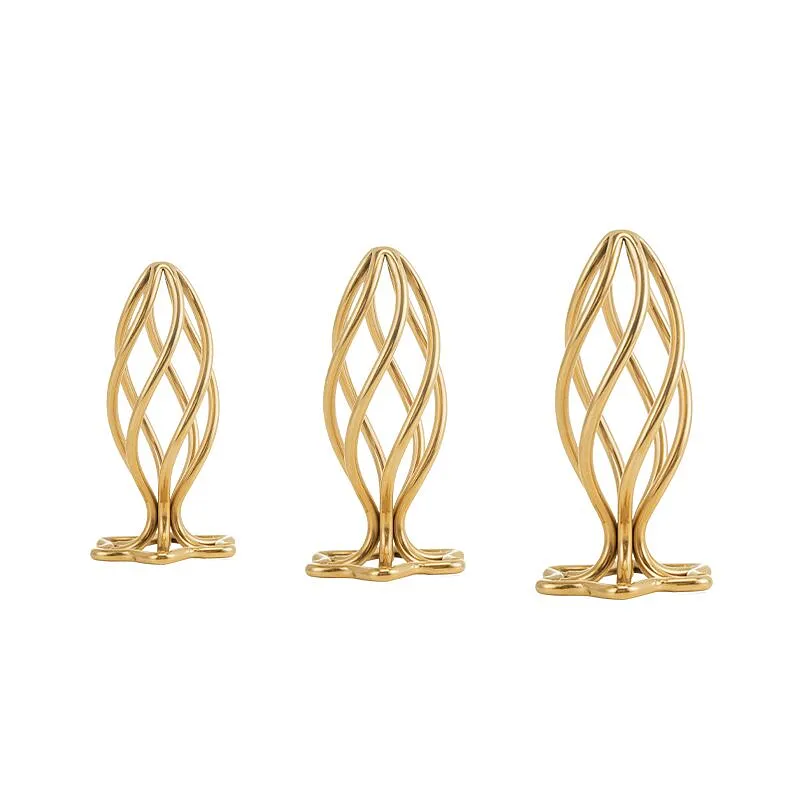 Металева анальна пробка LOCKINK SEVANDA Hollow Spiral Golden