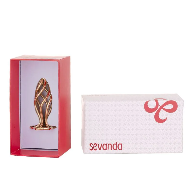 Металева анальна пробка LOCKINK SEVANDA Hollow Spiral Golden