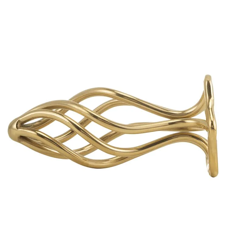 Металева анальна пробка LOCKINK SEVANDA Hollow Spiral Golden