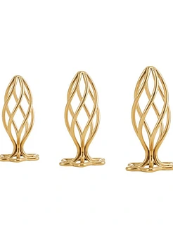 Металева анальна пробка LOCKINK SEVANDA Hollow Spiral Golden