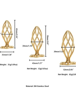 Металева анальна пробка LOCKINK SEVANDA Hollow Spiral Golden