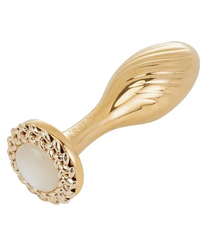 Металева анальна пробка LOCKINK SEVANDA Pearl Pear-shape Anal Plug, зі штучною перлиною