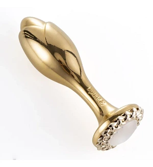 Металева анальна пробка LOCKINK SEVANDA Pearl Rose-shape Anal Plug, зі штучною перлиною