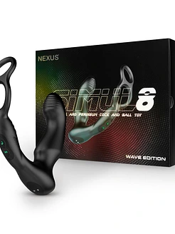 Стимулятор простати Nexus SIMUL8 Wave Edition з ерекційним кільцем, вібрація + манливий рух стовбура