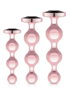 Набір анальних іграшок Rosy Gold - Metal Butt Plug Set 3 Pieces