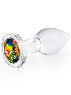 Скляна анальна пробка NS Novelties Crystal - Desires - Rainbow Gem - Small