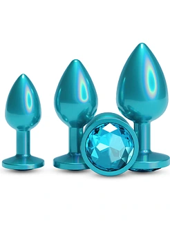 Набір анальних пробок NS Novelties Rear Assets - Trainer Kit - Iridescent Teal - Teal Gem