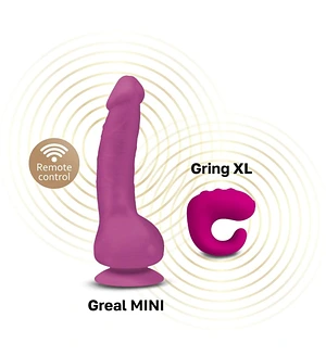 Вібратор реалістичний на присосці Greal Mini Gvibe, фіолетовий, 18 х 3 см