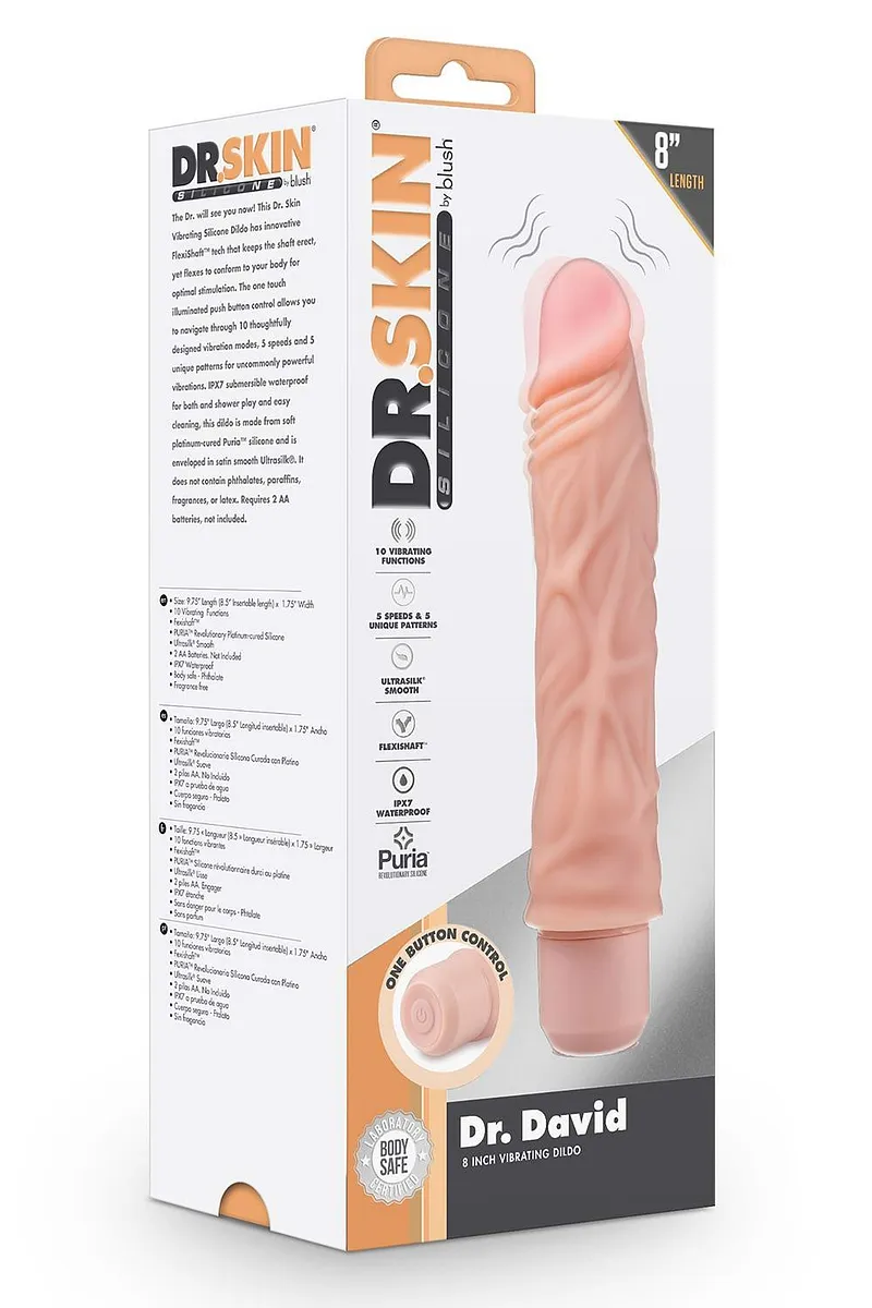 Вібратор реалістичний Blush DR. SKIN Dr.David 21,5 см тілесний