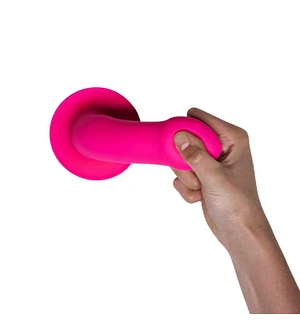Фалоімітатор термореактивний Adrien Lastic Hitsens 2 подвійний щільності, на присосці, рожевий