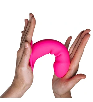 Фалоімітатор термореактивний Adrien Lastic Hitsens 2 подвійний щільності, на присосці, рожевий