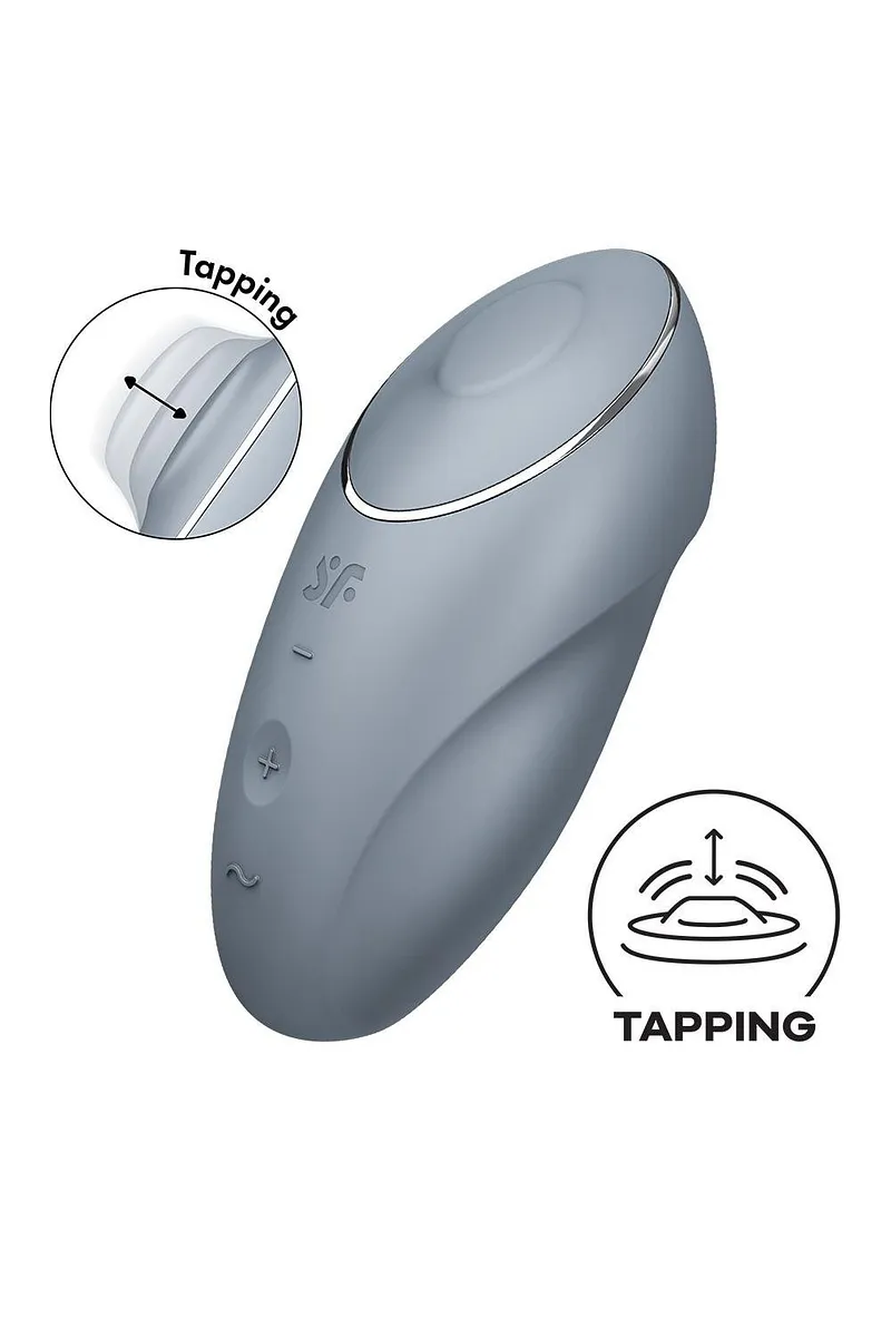 Вібратор для клітора Satisfyer Tap & Climax 1 з вібрацією та постукуванням, сірий
