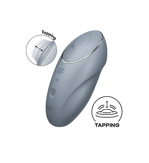 Вібратор для клітора Satisfyer Tap & Climax 1 з вібрацією та постукуванням, сірий