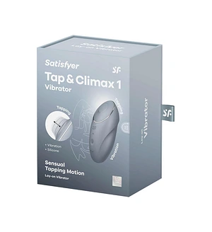 Вібратор для клітора Satisfyer Tap & Climax 1 з вібрацією та постукуванням, сірий