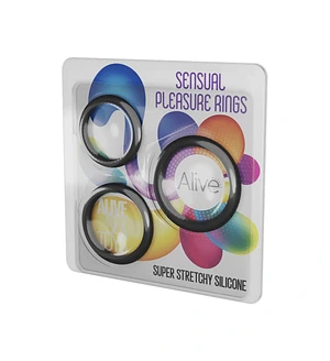 Набір ерекційних кілець Alive Sensual Pleasure Rings чорні