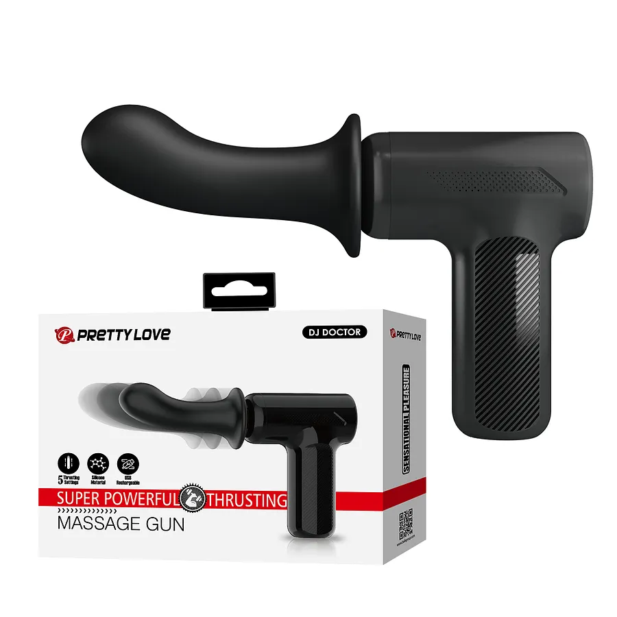 Вібромасажер пістолет Dj Doctor Massage Gun чорний, 12.1 х 3.8 см