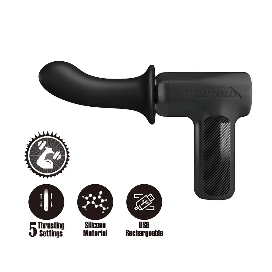 Вібромасажер пістолет Dj Doctor Massage Gun чорний, 12.1 х 3.8 см