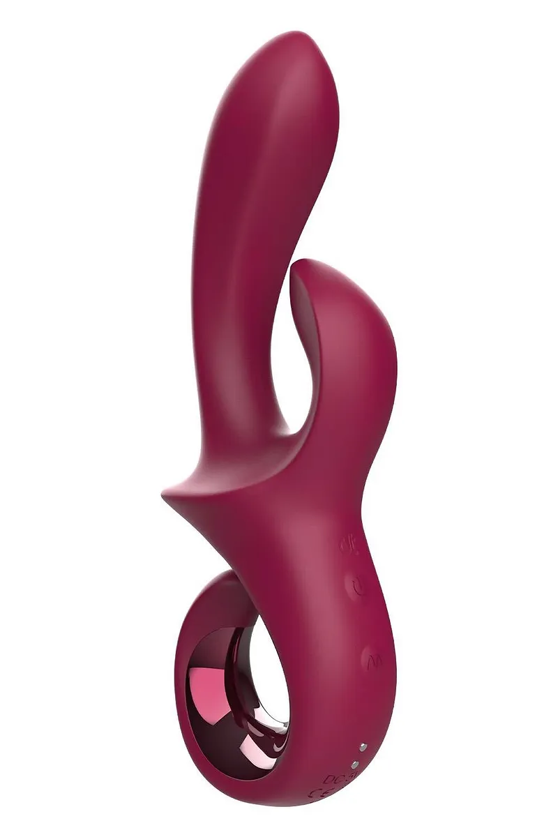 Вібратор-кролик Dreamtoys Glam Duo Vibrator з гачком ручкою, 22.7 х 4.2 см