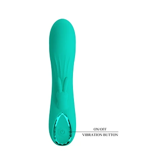 Вібратор-кролик PRETTY LOVE DJ Stick бірюзовий, 12.7 х 2.7 см