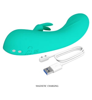 Вібратор-кролик PRETTY LOVE DJ Stick бірюзовий, 12.7 х 2.7 см