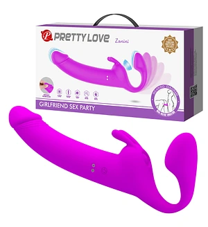 Вібрострапон безременний Pretty Love Zanini жіночий, з кліторальною пульсацією, 28.3 х 4 см