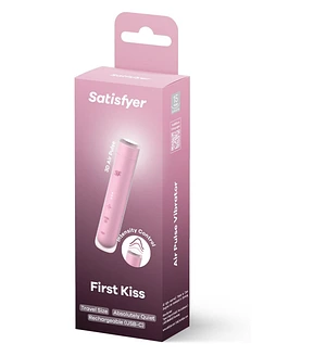 Вакуумний стимулятор Satisfyer First Kiss для клітора, рожевий, 12.5 х 2.5 см