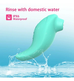 Вібратор із кліторальним стимулятором із язичком Every Night Toys Jen, зелений, 10 режимів вібрації