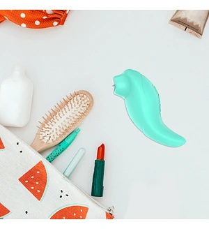 Вібратор із кліторальним стимулятором із язичком Every Night Toys Jen, зелений, 10 режимів вібрації