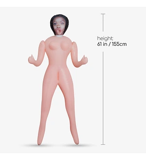 Секс-лялька з 3 отворами Crushious ALICIA The Inflatable Nurse, бежева, 155 см