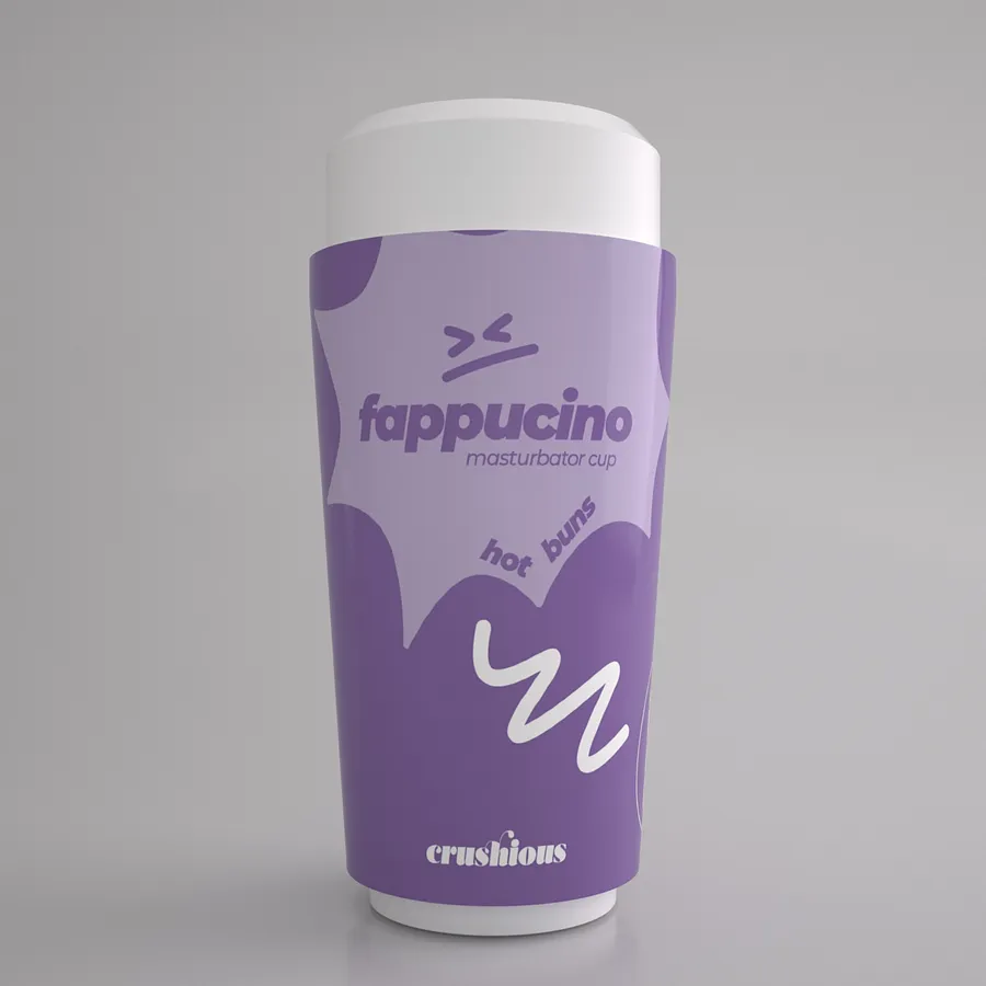 Портативний анальний мастурбатор CRUSHIOUS FAPPUCINO у вигляді стаканчика кави, з кришкою