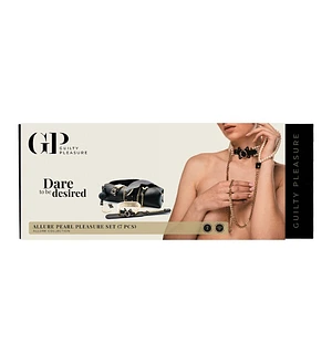 Набір БДСМ Guilty Pleasure Pearl з перлами та золотою фурнітурою, 7 предметів