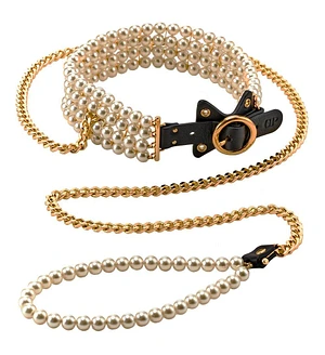 Набір БДСМ Guilty Pleasure Pearl з перлами та золотою фурнітурою, 7 предметів