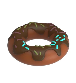 Ерекційне кільце Pretty Love Choco у формі пончика з кремом, коричневе, 4,6 × 2 см
