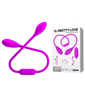 Гнучкий вібростимулятор для пар PRETTY LOVE Dream Lover's Whip, фіолетовий, 65.5 х 3.2 см