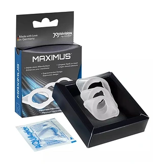 Набір ерекційних кілець Joydivision MAXIMUS XS/S/M з еластичного силікону, прозорі, 3 шт.