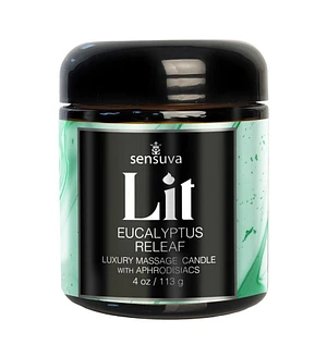 Масажна свічка Sensuva Lit Eucalyptus Releaf Luxury Massage Candle 113г