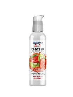 Лубрикант на водній основі Swiss Navy 4 in 1 Straw-Kiwi Pleasures
