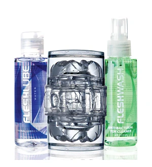 Мастурбатор Fleshlight Quickshot Vantage Value Pack: змазка і засіб для чищення