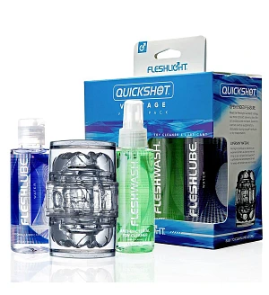 Мастурбатор Fleshlight Quickshot Vantage Value Pack: змазка і засіб для чищення