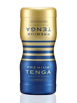 Мастурбатор Tenga Premium Dual Sensation Cup, двосторонній, з двома незалежними каналами
